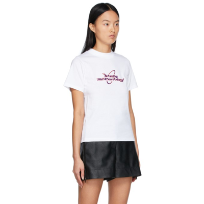 Shop Stella Mccartney Saturn Logo T-shirt In 9000 Pure White