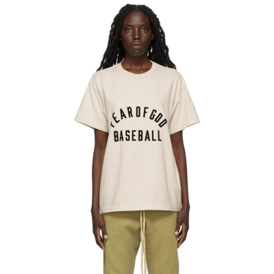 Shop Fear Of God Beige Baseball T-shirt In 280 Sand/black