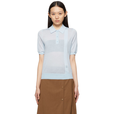 Shop Burberry Blue Madeline Polo In Pale Blue