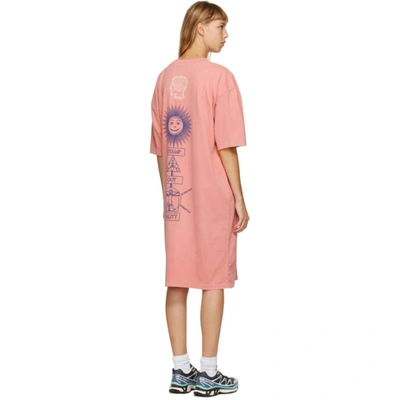 Shop Brain Dead Pink The North Face Edition Ringer T-shirt Dress In Rose - Rn2