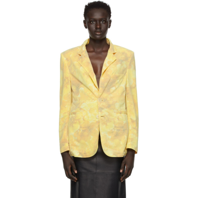 Shop Kwaidan Editions Yellow 6 Layer Jersey Blazer In Light Yellow/yellow