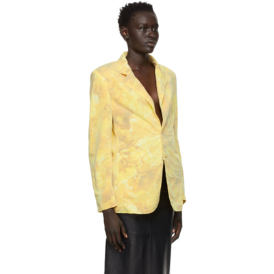 Shop Kwaidan Editions Yellow 6 Layer Jersey Blazer In Light Yellow/yellow