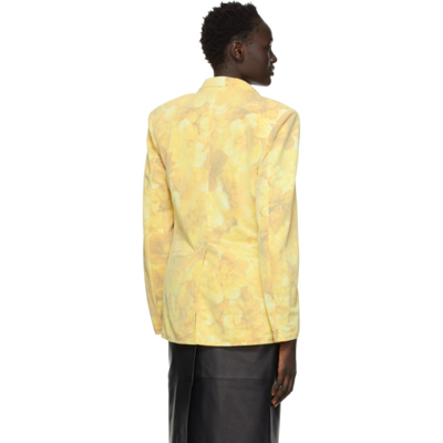 Shop Kwaidan Editions Yellow 6 Layer Jersey Blazer In Light Yellow/yellow