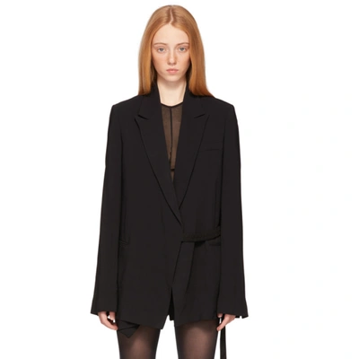 Shop Nensi Dojaka Ssense Exclusive Black Tailored Belted Blazer