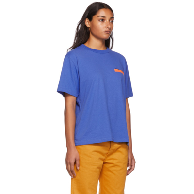 Shop Heron Preston For Calvin Klein Blue Season 2 Heavy Weight T-shirt In 500 Blue