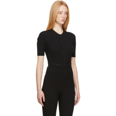 Shop Adamo Black Rib Knit Bodysuit In 004 Black