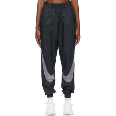 Shop Nike Black & Off-white Woven Sportswear Lounge Pants In 010 Black/w