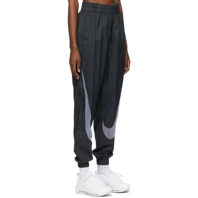 Shop Nike Black & Off-white Woven Sportswear Lounge Pants In 010 Black/w