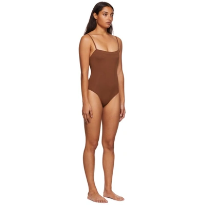 Shop Eres Brown Aquarelle One-piece Swimsuit In Medina