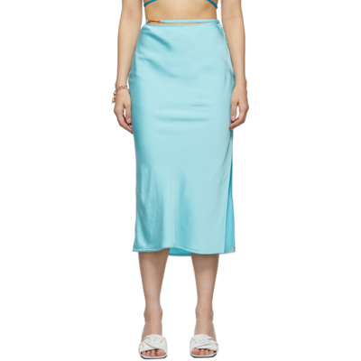 Shop Jacquemus Blue La Montagne 'la Jupe Notte' Skirt In 340 Turquoi