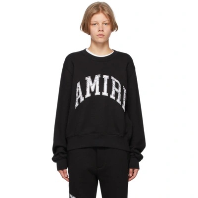 Shop Amiri Black Varsity Sweatshirt