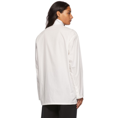 Shop Lemaire White High Collar Shirt In 001 Chalk