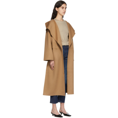 Totême Tan Cashmere Wool Signature Coat In Camel