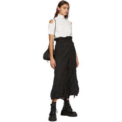 Shop Issey Miyake White Cutout Short Sleeve Turtleneck In 01 White