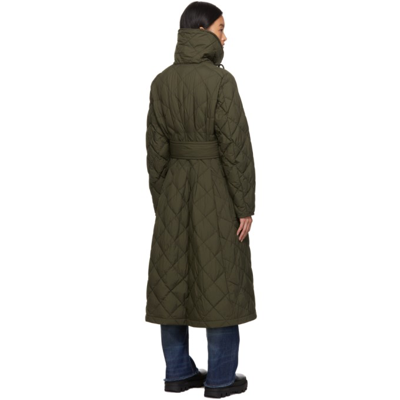 Moncler Women's Caprier Long Down Puffer Coat In Green | ModeSens