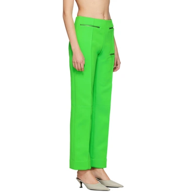 Shop Kwaidan Editions Green Kick Pants In Neon Green