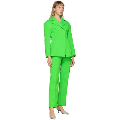 Shop Kwaidan Editions Green Kick Pants In Neon Green