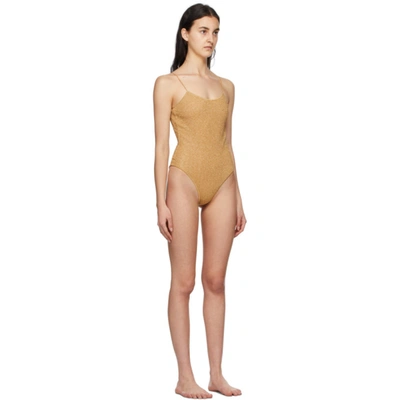 Shop Oseree Gold Lumière One-piece Swimsuit