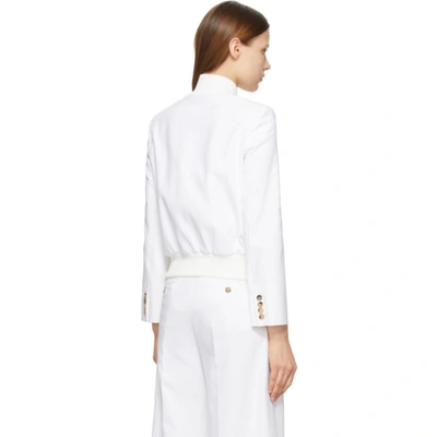 Shop Max Mara White Zampata Bomber Jacket In 002 White