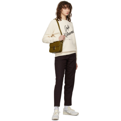 Shop Maison Kitsuné Off-white Logo Sweatshirt In Lt Latte