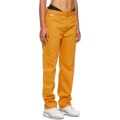 Shop Heron Preston For Calvin Klein Orange Season 2 Straight-leg Jeans In 70 Sunflower