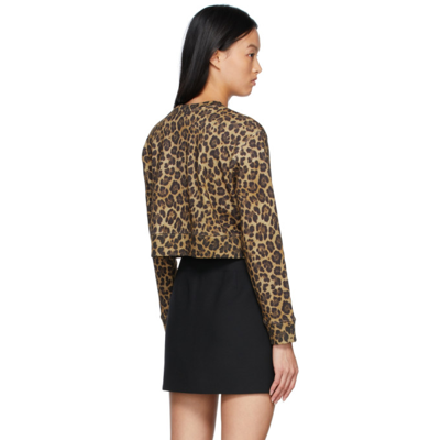 Shop Valentino Beige & Black Leopard Logo Sweatshirt In An2 Animalier