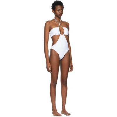 Shop Rosetta Getty White Drawstring One-piece Swimsuit