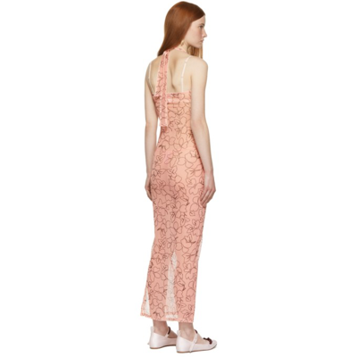 Shop Ichiyo Ssense Exclusive Pink Tulle Halter Dress In Blooming Skin