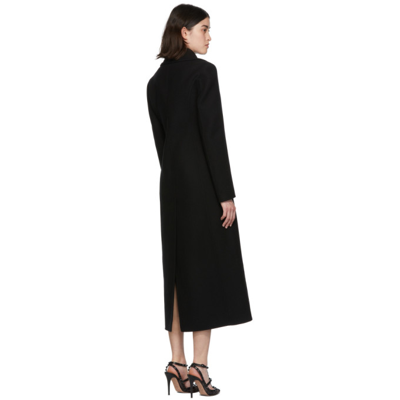 Shop Valentino Black Long Double Wool Coat In 0no Black