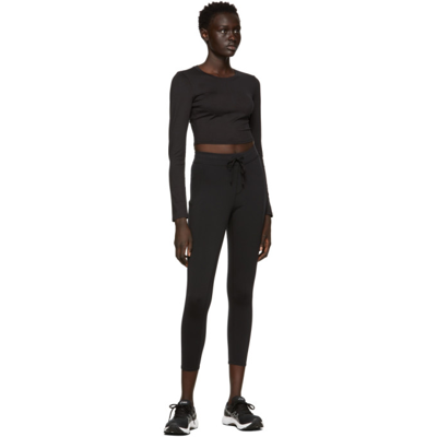 Shop Alo Yoga Black Crop Finesse Long Sleeve Sports Top