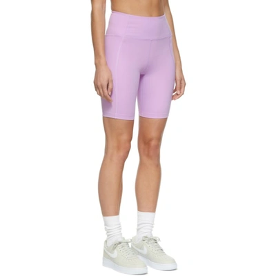 Shop Girlfriend Collective High Rise Bike Shorts In Lilac