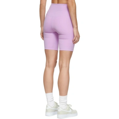 Shop Girlfriend Collective High Rise Bike Shorts In Lilac