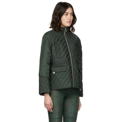 Shop Ganni Quilted Recycled Ripstop Jacket In 784 Dark Green