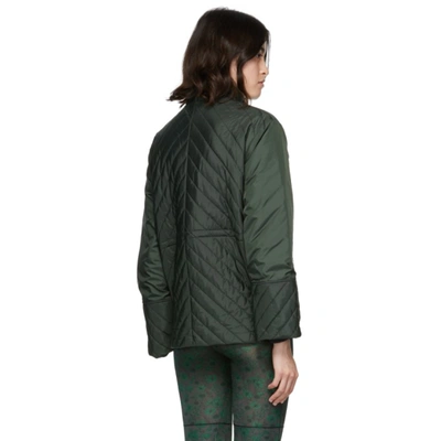 Shop Ganni Quilted Recycled Ripstop Jacket In 784 Dark Green