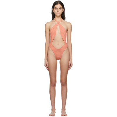 Shop Akoia Ssense Exclusive Pink Riu One-piece Swimsuit In Coral