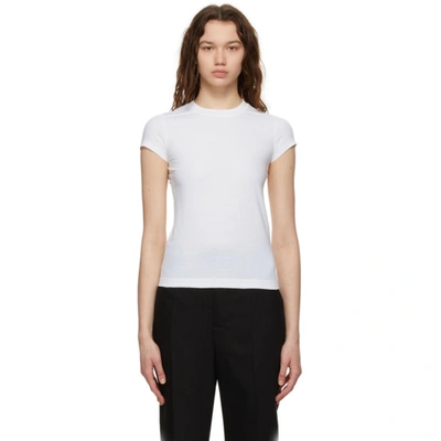 Shop Rick Owens Off-white Cropped Level T-shirt In 11 Milk