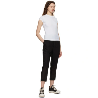 Shop Rick Owens Off-white Cropped Level T-shirt In 11 Milk