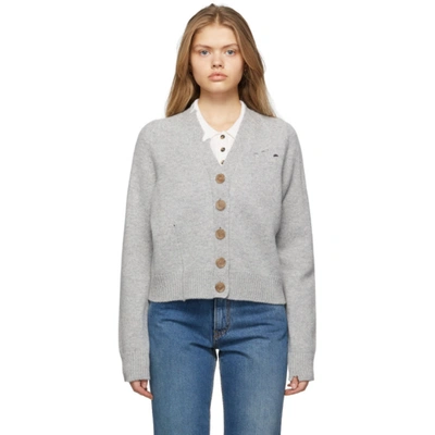 Maison Margiela Distressed Button-down Cardigan In 857m Grey