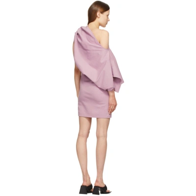 Shop Attico Purple T Jersey Mini Dress In 188 Orchid