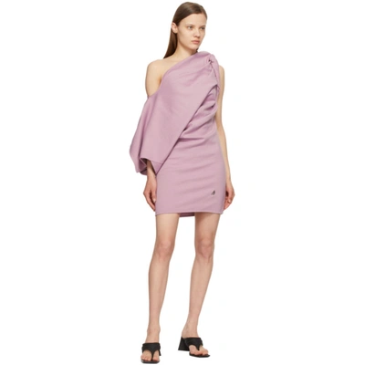 Shop Attico Purple T Jersey Mini Dress In 188 Orchid