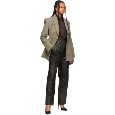 Shop Michael Lo Sordo Taupe Wool Double-breasted Boy Blazer In Stone