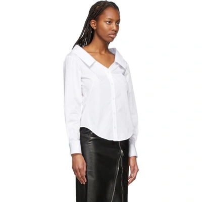 Shop Alexander Mcqueen White Fitted V-neck Shirt In 9000 Optical White