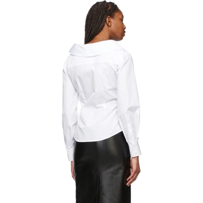 Shop Alexander Mcqueen White Fitted V-neck Shirt In 9000 Optical White