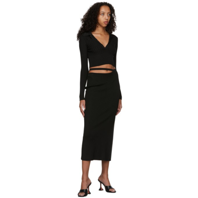 Shop Anna October Black Stevi Knitted Midi Skirt