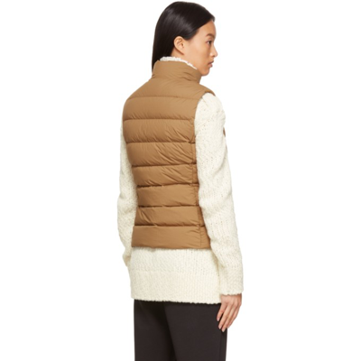 Shop Moncler Down Nylon Ghany Vest In 225 Camel