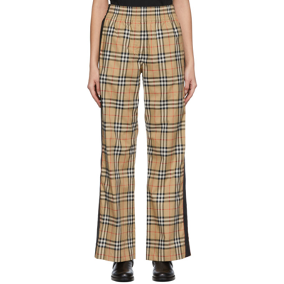 Shop Burberry Beige Louane Trousers In Archive Beige Ip Chk