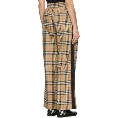 Burberry Louane Check Stretch Cotton Pants In Beige | ModeSens
