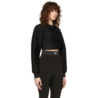 Shop Dolce & Gabbana Black Jersey Sweetheart Sweatshirt In S8450 Bicolor
