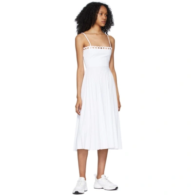Shop Red Valentino White Jersey Scalloped Dress In 0bo White