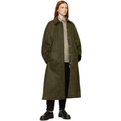 Shop Totême Green Country Coat In 697 Forest